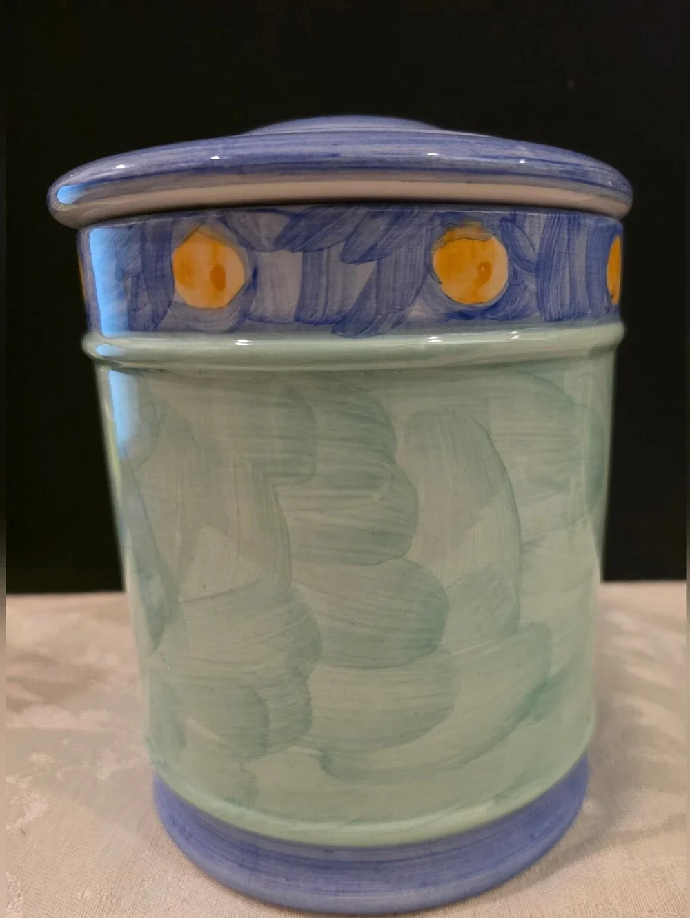 Vtg Coastal Folk  Fish Canister Raul de Bernarda Handpainted Porcelain Portugal